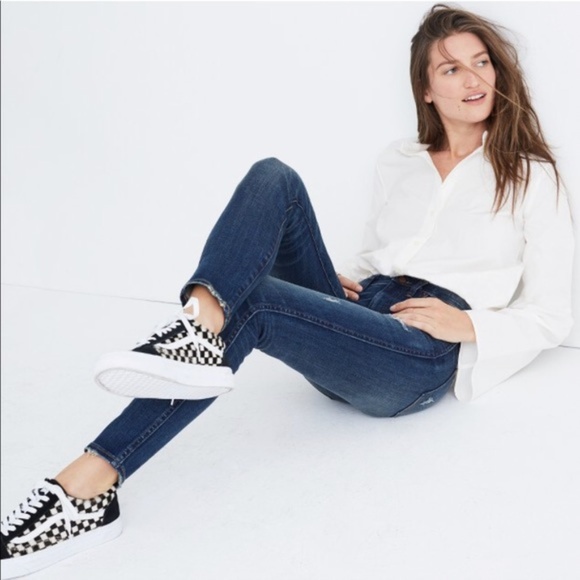 Madewell Denim - Madewell High Rise Skinny Distressed Jeans-Sz 28